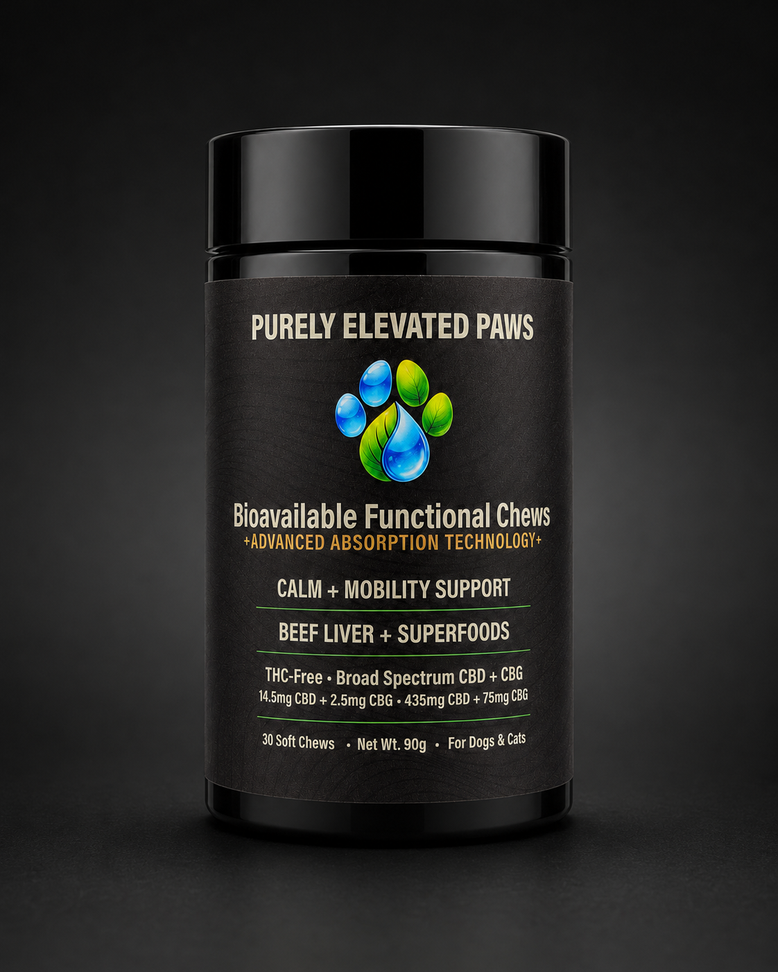 Purely Elevated Paws Bioavailable Functional Chews — 30 Count Jar