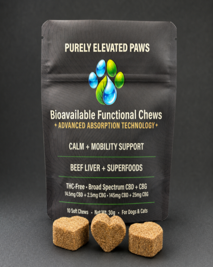 Purely Elevated Paws™ Bioavailable Functional Chews — 10-Count Travel Bag