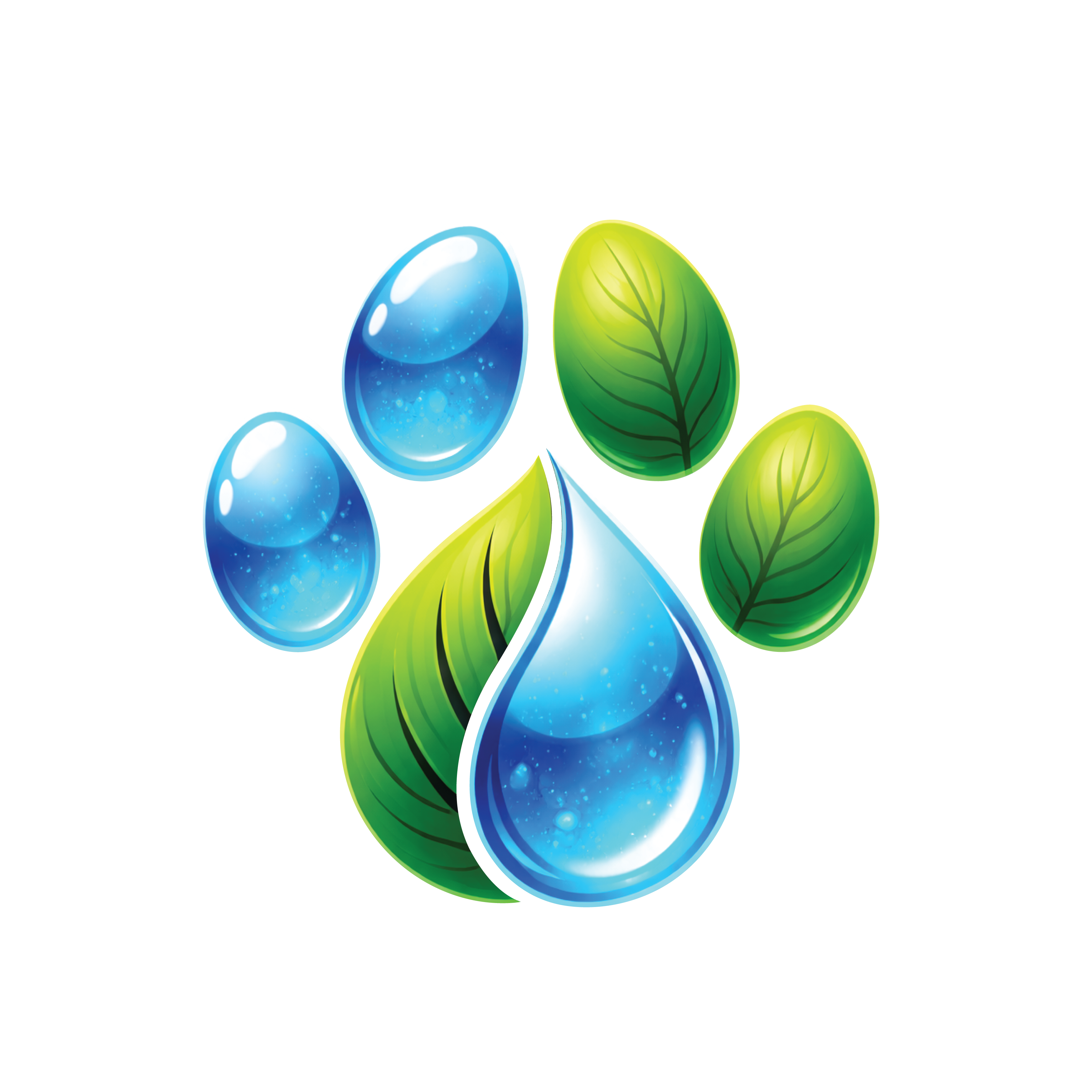 Purely Elevated Paws paw water leaf logo